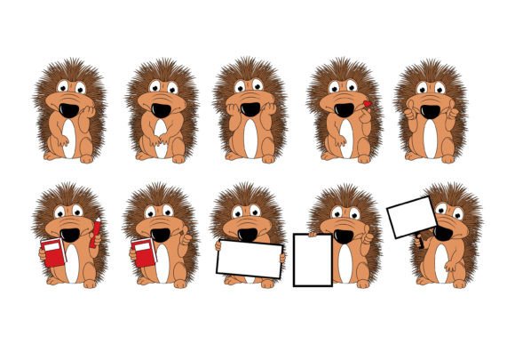 Adorable and Spiky: The Cute Porcupine Cartoon Graphic