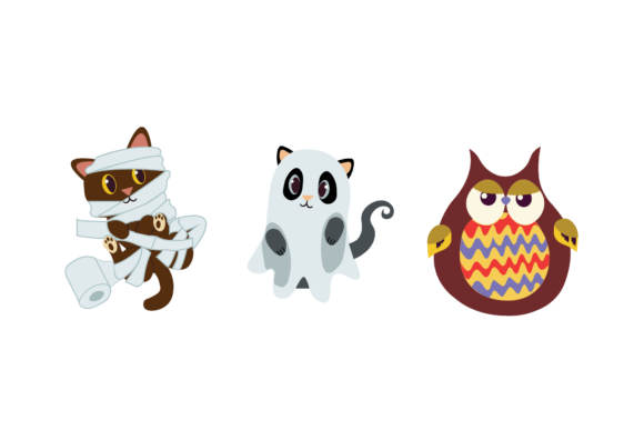 Animal Halloween Illustration Set: Creative Design Assets