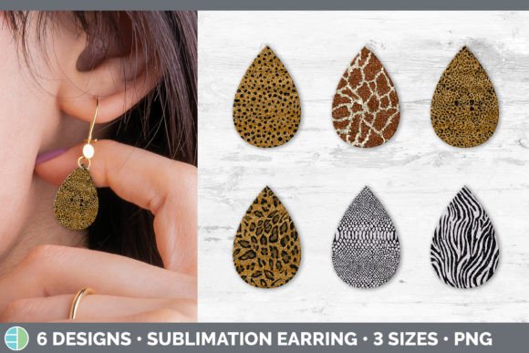 Animal Print Teardrop Earring | Glitter Sublimation Bundle