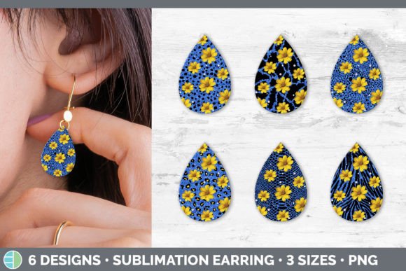 Blue Animal Print Teardrop Earring | Sub: A Bold Statement Piece