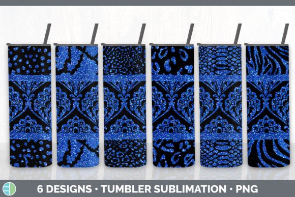 Blue Damask Tumbler & Glitter Animal Print: Sublimation Design Guide