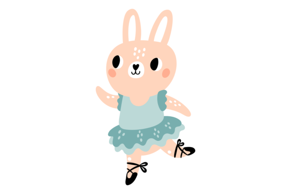 Cute Bunny Ballerina: A Whimsical Asset for Little Animal Kid