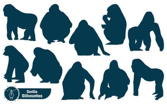 Explore the Power of Gorilla Silhouettes in Design