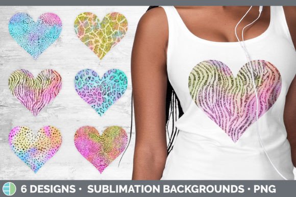 Iridescent Animal Print Hearts: A Bold Clipart Bundle