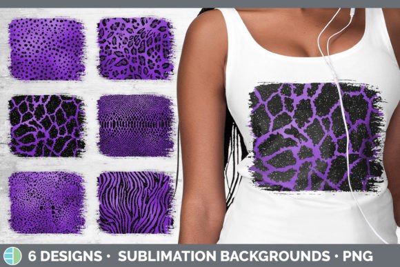 Purple Animal Print Distressed Sublimati: Bold Design Asset