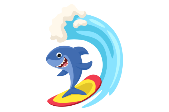 Shark Surfer: Unleashing Cartoon Joy on Your Designs