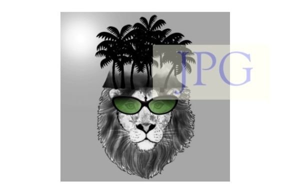 Unleashing the Wild: Lion Abstract Palm Tree Print Animal