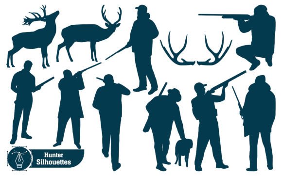 Wild Visual Impact with Forest Hunter Animal Silhouettes